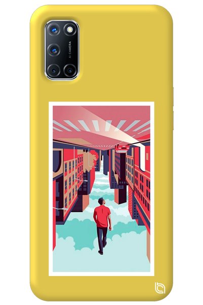 WANNA PROTECT Oppo A72 Yellow Color Reverse Urban Velvet Patterned Silicone P...