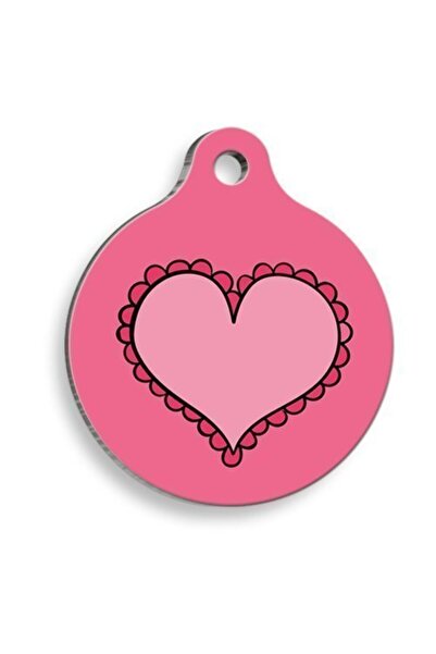 Pet Tag Art علامة قلب مستديرة للقطط والكلاب صغيرة: 2.5 سم