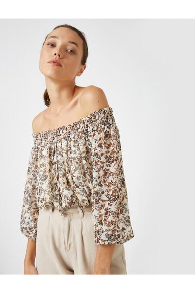 Koton Μπλούζα Off Shoulder Paisley με σχέδιο
