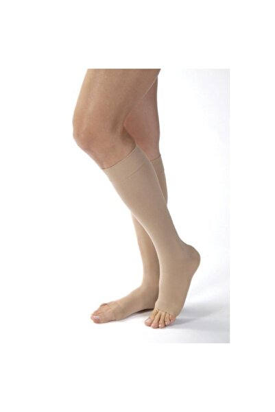 ZeyMer Diz Altı Çorabı, Orta Basınç (CCL-2) 20-30 Mmhg, Bej Renk, Açık Burun