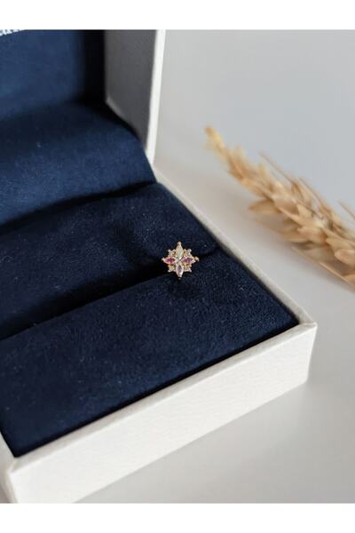 SU PERİSİ TAKI BİJUTERİ Cerrahi Çelik Gold Zirkon Taşlı Kuzey Yıldızı Piercing Tragus