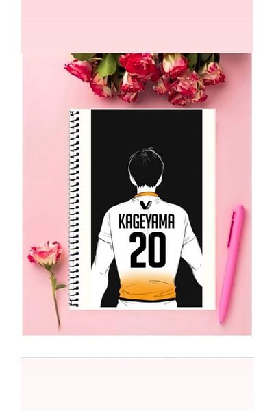 ROLLAS STORE Kageyama Anime Notebook 1 Piece Special Design A4 Size Wired Checkered Notebook 21*29 Cm