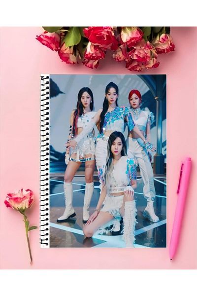 ROLLAS STORE Aespa Kpop Notebook 1 Piece Special Design A4 Size 21*29 Cm Wired Checkered Notebook