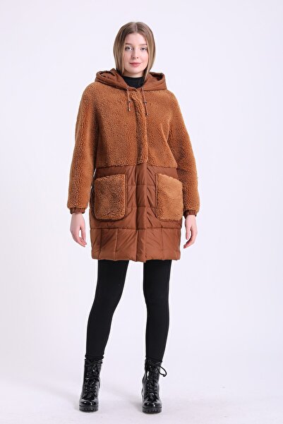 Leather Club Caramel Puffer Lamb Fur Coat