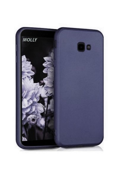 Molly جراب سيليكون غير لامع متوافق مع هاتف Galaxy J4 Plus باللون الأزرق الداكن