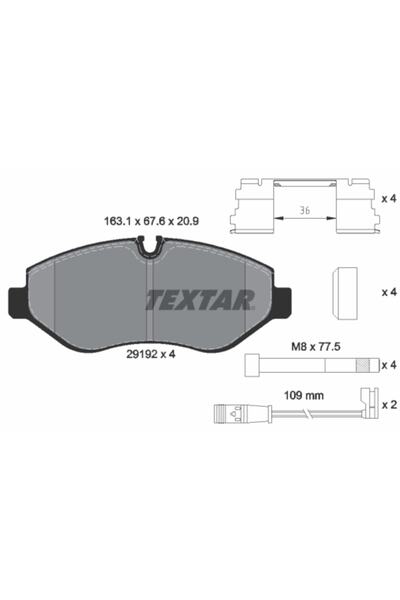 TEXTAR Ön Balata Fişsiz Crafter 2.5 Tdı 06 -sprınter 6.06 Vıano Vıto 03 Gdb1698 Textar 2919202