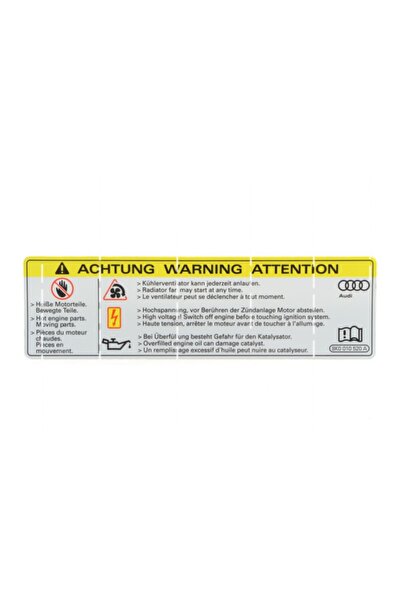 TSC Vw 8k0010520a Motor Uyarı Etiketi Yapıştırma Sticker