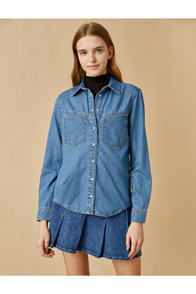 Koton Джинсовий гольф з довгим рукавом і кишенями