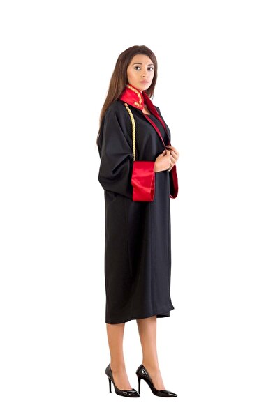 Genel Markalar Şık Siyah Krep Savcı Cübbesi, Zarif ve Rahat Tasarım