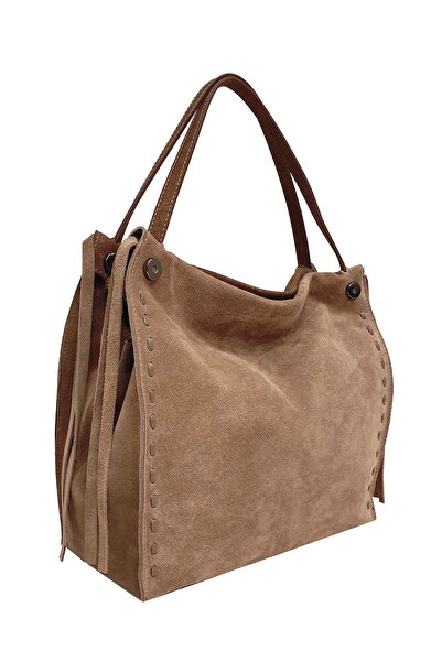 Ysmn حقيبة كتف نسائية من الجلد الطبيعي من جلد الغزال Mink Yc011953DSU05