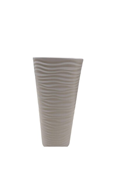 SERİNOVA Kumsal Vazo Fiber Görünümlü Dekoratif Saksı