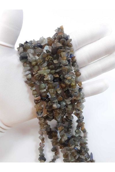 Yüksel Boncuk Φυσική πέτρα Labradorite σε σειρά από σπασμένη πέτρα
