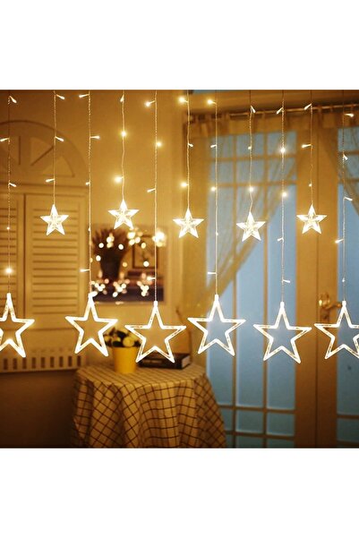 Coverzone Χριστουγεννιάτικο στολισμό με κρεμαστό φωτιστικό 10 αστέρων με φωτιστικό LED 2,5 μέτρων με κρόσσια LED