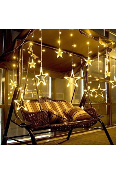 Coverzone Χριστουγεννιάτικο στολισμό με κρεμαστό φωτιστικό 10 αστέρων με φωτιστικό LED 2,5 μέτρων με κρόσσια LED