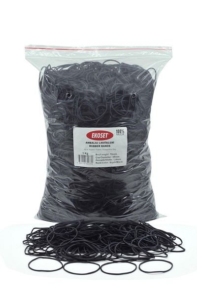 ekoset Rubber Pack Packaging Money Rubber 70mm Black 1kg