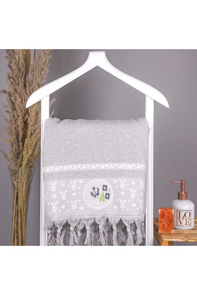Zühra Canvas Embroidered 100*150 Bath Towel