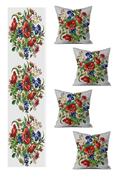 LadiesHome غطاء وسادة مطبوع على الوجهين بتصميم مخصص مكون من 5 قطع ومجموعة عداء