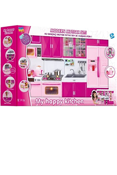 Melda Giyim Modern Gerçekçi Oyuncak Mutfak Seti + bebek hediyeli