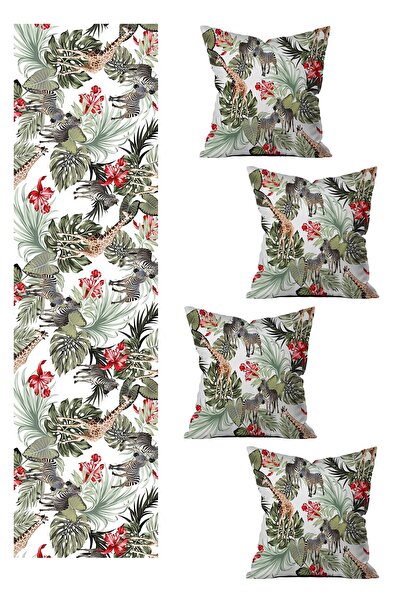 LadiesHome غطاء وسادة مطبوع على الوجهين بتصميم مخصص مكون من 5 قطع ومجموعة عداء