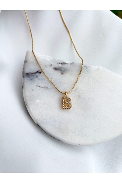 Created by NA Zirkon Taşlı B Harfli Kolye