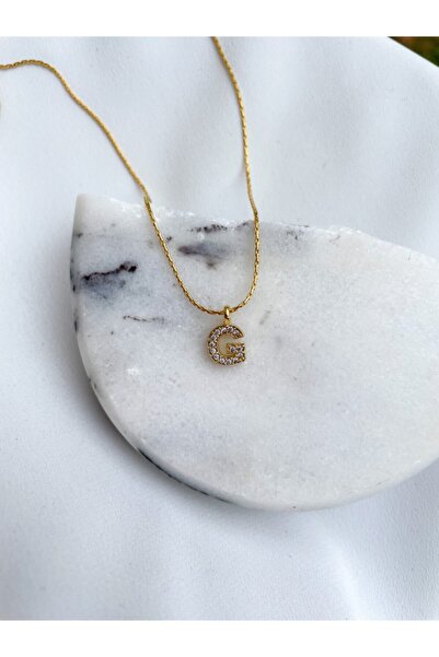Created by NA Letter G Necklace with Zircon Stone