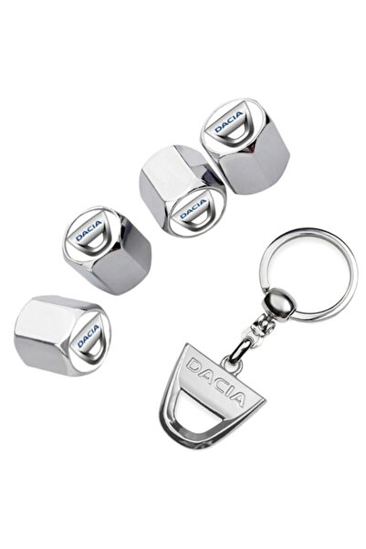 GARDENAUTO داسيا لوجان ماكفي 2007-2014 غطاء صمام ملون كروم 4 قطع وسلسلة مفاتي...