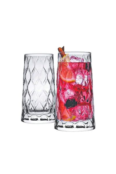 Paşabahçe Transparent Leafy 4-Piece Soft Drink/Water Glass 450 Cc