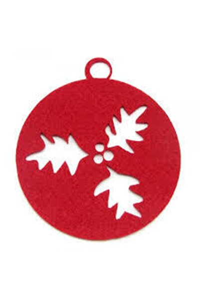 Masalsı Concept Ornament pentru Pom de Crăciun 7 Cm Pâslă Roșie 4 Bucăți