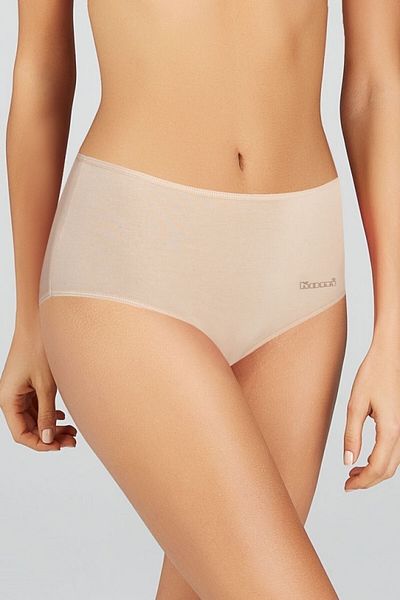 Kom Chiloți de damă de bază, bej, maxi, talie înaltă, din bumbac, lycra, pachet de 6