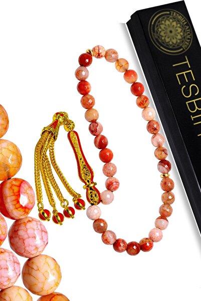 Tesbih Atölyesi Сертифікований телекарський намисто з помаранчевим натуральни...