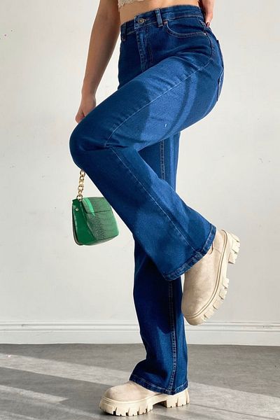 FEMELLE Blugi de damă, albastru închis, din lycra, pantaloni din denim