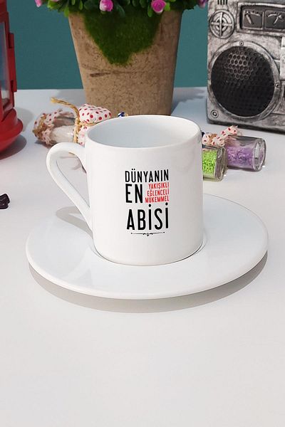 Hedizu Halaya Gift Turkish Coffee Cup White