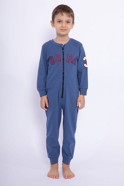 Navy blue polo top jumpsuit