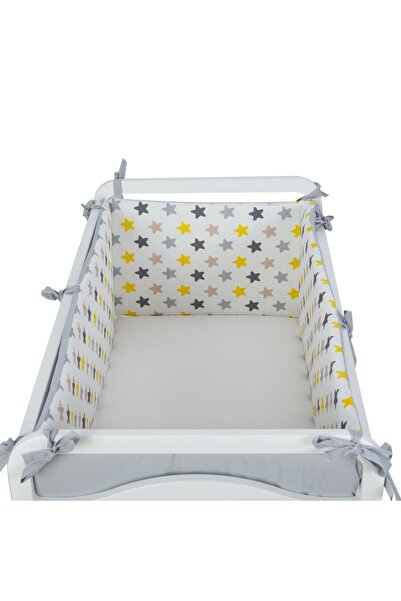 G&G baby حاجز حماية جانبي مقاس 70x140 لسرير الأطفال بسحاب مكون من 4 قطع بنمط نجمة