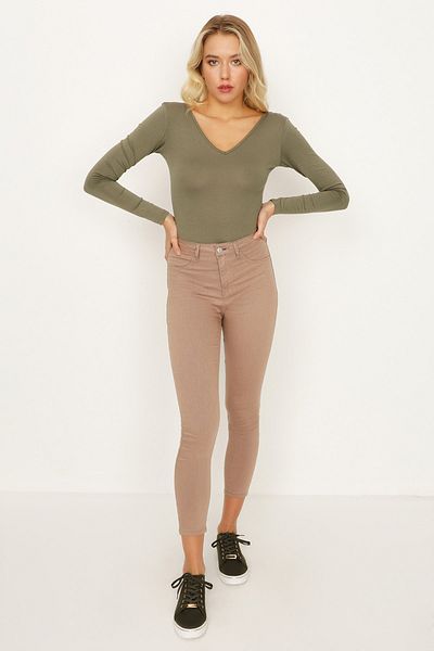 Select Moda Γυναικείο Skinny παντελόνι Milk Coffee