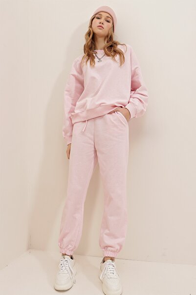 Trend Alaçatı Stili Sweatsuit - Pink - Regular fit