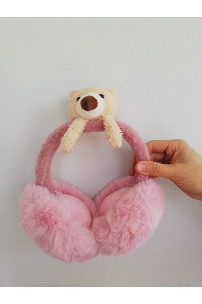 Bidbidem Winter Plush Teddy Bear - Walking Adult Children's Handmade Fur Earmuff