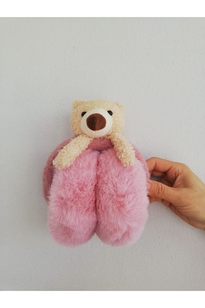 Bidbidem Winter Plush Teddy Bear - Walking Adult Children's Handmade Fur Earmuff