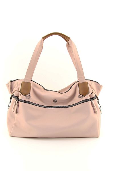 HNB Pink Washed Leather Casual Tote Women's Bag