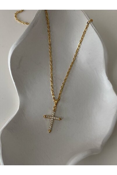 vi store vi jewelry Altın Kaplama Haç Kolye