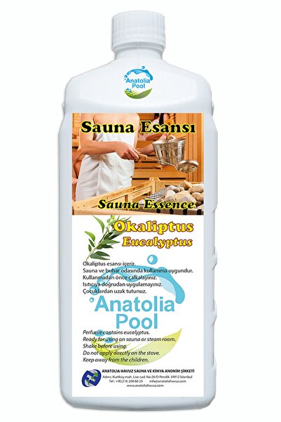 Anatolia Pool Sauna Buhar Esansı Okaliptus 1 Lt. ( Sauna Essence Eucalyptus )