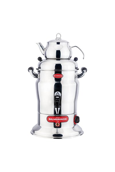 Işıkgaz Silverinox Crown Çay Semaveri, Tek Demlikli, 100 Bardak Kapasiteli, 10 L