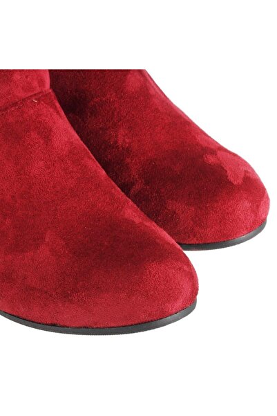 37Numara Kadın Büyük Numara Kadın Çizme Bordo Süet 41-42-43-44