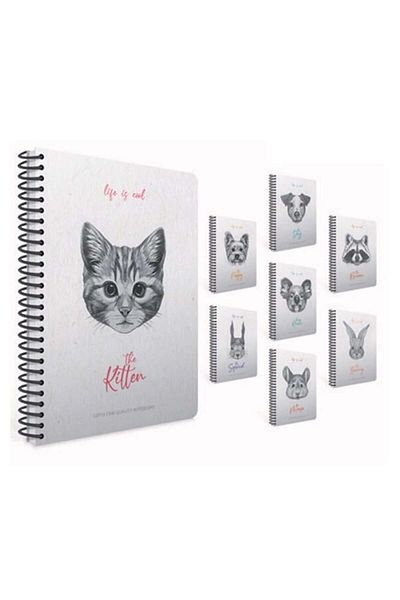 Gıpta Life Is Cool Spiral Hard Cover Notebook 17x24cm 120 Sheets Checkered 4685 (mixed Color 1 Piece)