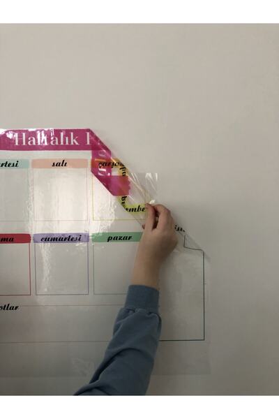 Tutunabilir Kağıt Haftalık Planlayıcı Takvim Statik Akıllı Kağıt Tahta Yazı Tahtası Planner Kalem 50x50 Cm