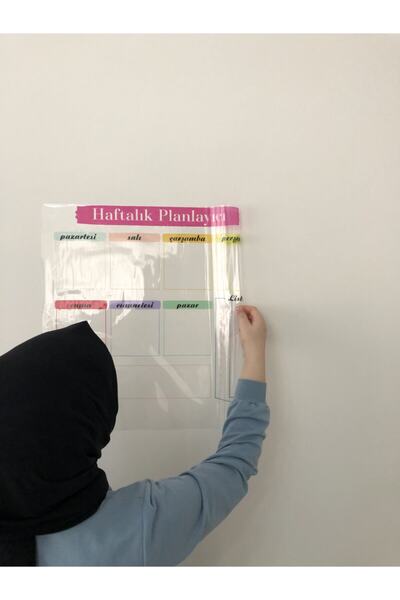 Tutunabilir Kağıt Haftalık Planlayıcı Takvim Statik Akıllı Kağıt Tahta Yazı Tahtası Planner Kalem 50x50 Cm