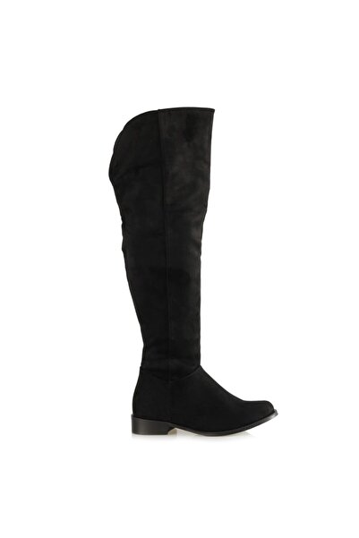 37Numara Büyük Numara Kadın Çizme Siyah Dizüstü 41-42-43-44