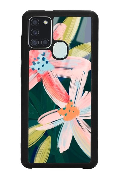 Spoyi Phone Case for Samsung A21S Glossy with Watercolor Flower Design
