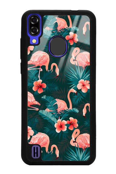 Spoyi Reeder P13 Blue Flamingo Leaf Design Glossy Phone Case