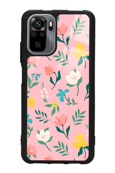 Spoyi Xiaomi Redmi Note 10 - 10S Pinky Flowers Design Glossy Phone Case